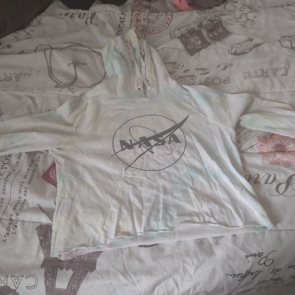 pastel cropped shirt with hood